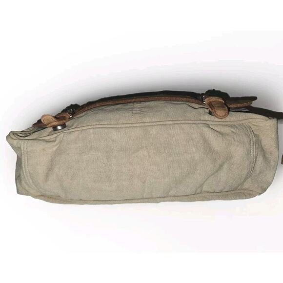 Anabaglish Sundance Canvas/Leather Large Distressed Messenger Bag 16x11x5 - Picture 7 of 14